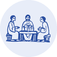 Les disciples d'Emmaüs — logo des Ateliers d'Emmaüs